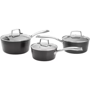 image of Stellar Stainless Steel Rocktanium Non-Stick Saucepan Set - 3 Piece