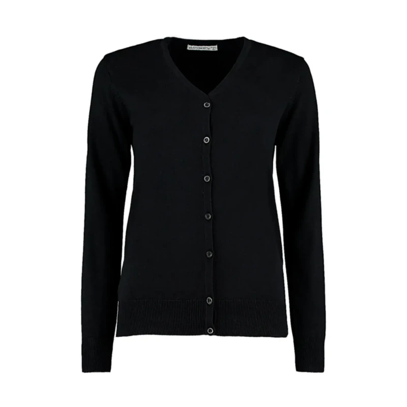 Image of Kustom Kit Womens V-Neck Cardigan Kustom Kit Arundel Noir Female 2XS
