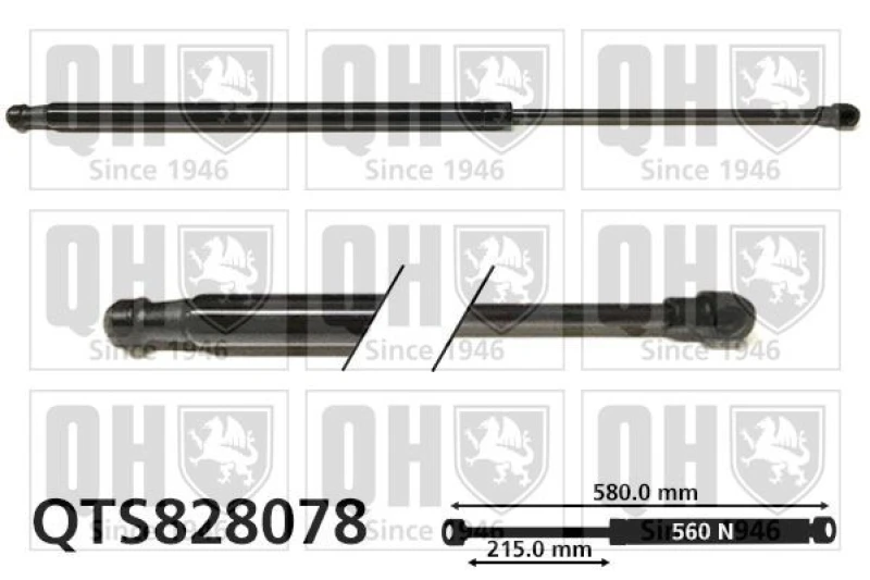Image of QUINTON HAZELL Tailgate strut QUINTON HAZELL QTS828078