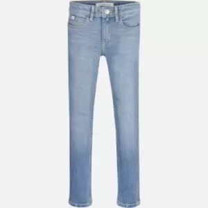 Calvin Klein Girls Skinny Mr Mid Blue Jeans - Mid Blue - 8 Years