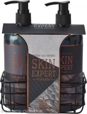 image of Style & Grace Skin Expert Shower Duo - 500ml Shower Gel, 500ml Shampoo, Basket