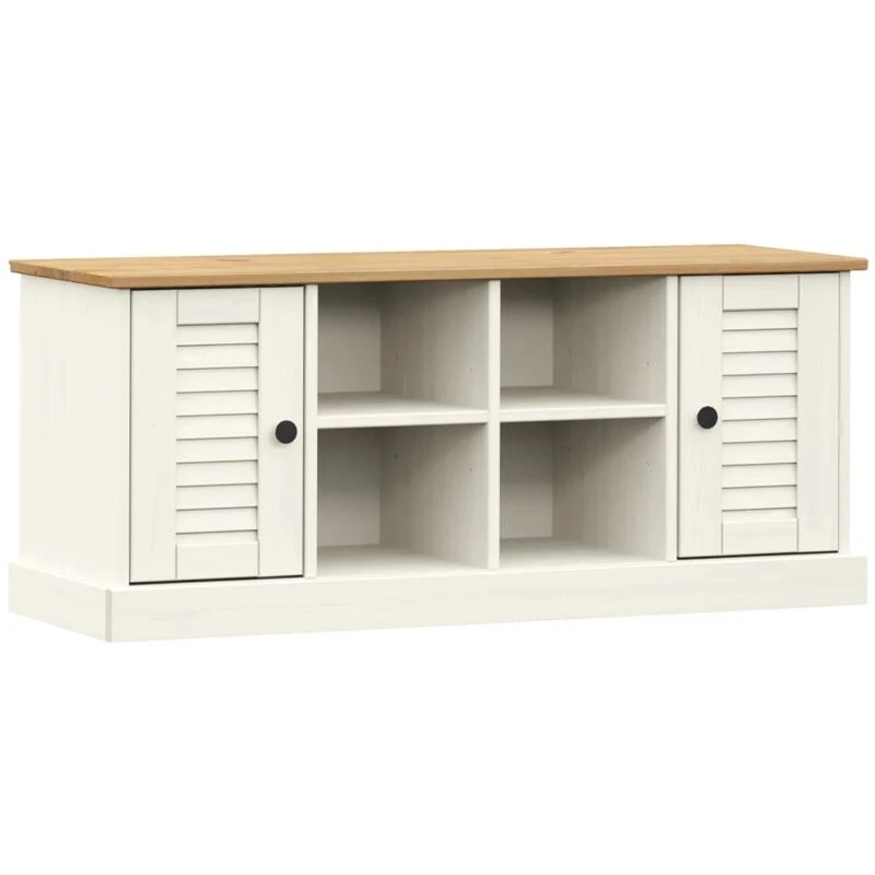 Image of VIDAXL Shoe Bench vigo White 106x35x45cm Solid Wood Pine Vidaxl 8720845845933
