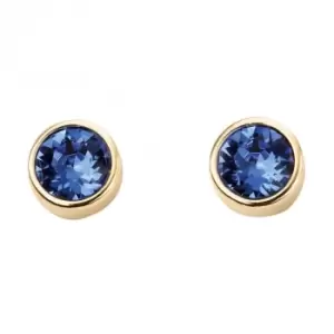 image of September Yellow Gold Plated Birthstone Earrings with Swarovski Crystal E1545