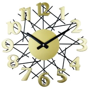 Image of Golden Metal Geometry Design Wall Clock 38cm