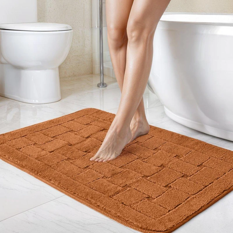 Image of Emma Barclay Orkney - Crosshatch Bath mat Bathmats 45x75cm Orange 41478412000