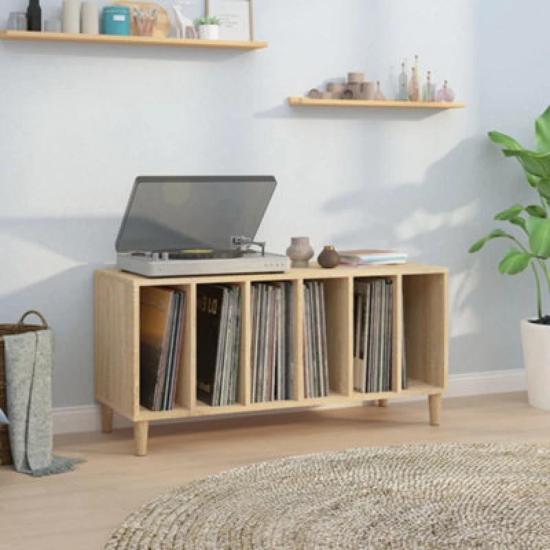 Image of VIDAXL Record Cabinet Sonoma Oak 100x38x48cm Engineered Wood Vidaxl 8720845878825