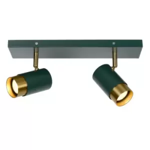 image of Floris Modern Twin Ceiling Spotlight - 2xGU10 - Green