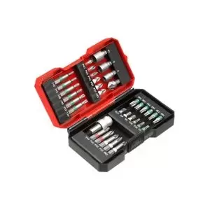 image of Einhell Screwdriver Bits, 34 Pieces Silver, Red & Black