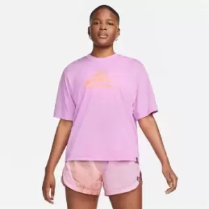 Image of Nike Dri-FIT Trail Womens Short Sleeve Tee - Purple