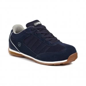 Image of Strike Navy Suede Retro Safety Trainer - Size 10