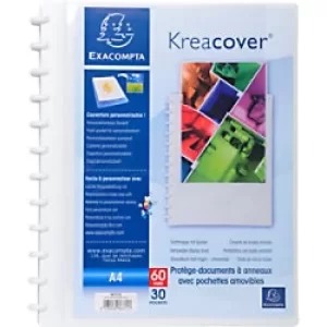 image of Kreacover PP Display Books with Removable Pkts, A4, 30 Pkts, White, Pack of 4