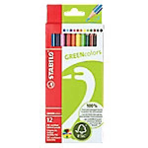 Image of STABILO Colouring Pencils GREENcolors Assorted 12 Pieces
