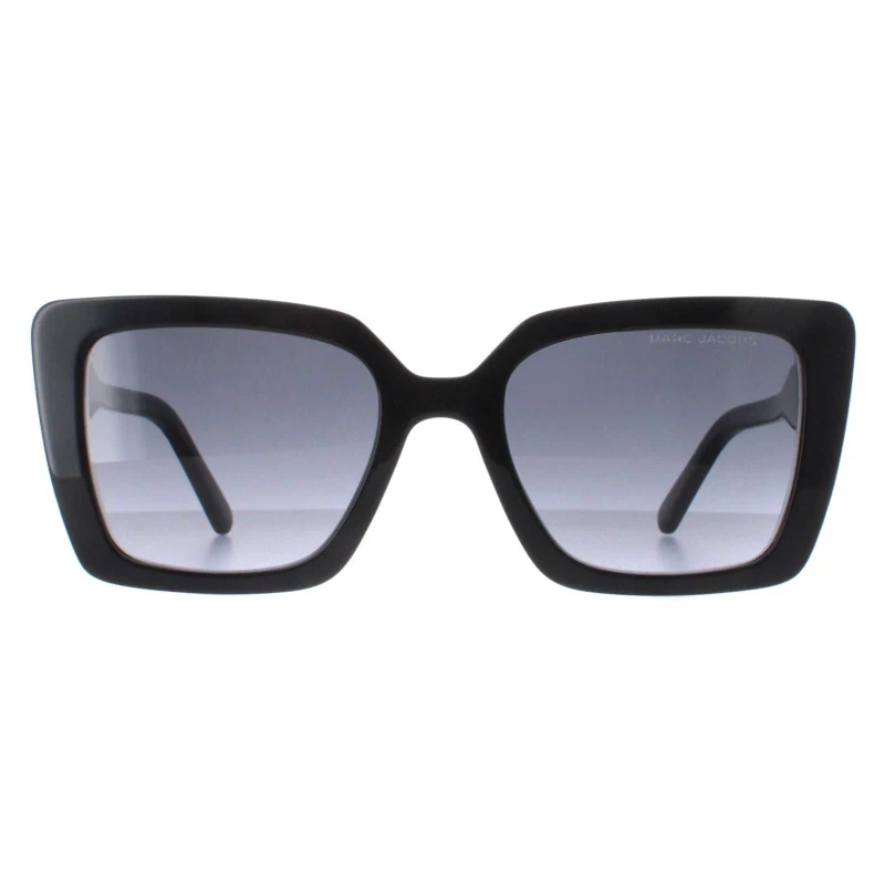 Image of Marc Jacobs Womens Square Shiny Black Dark Grey Gradient MARC 733/S Black Female One Size