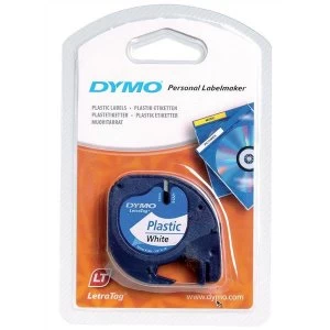 image of Dymo 91201 Black on White Label Tape 12mm x 4m