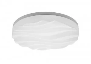 Image of Flush Ceiling Light Medium Round 36W LED IP44 3000K, 3240lm, Matt White Acrylic