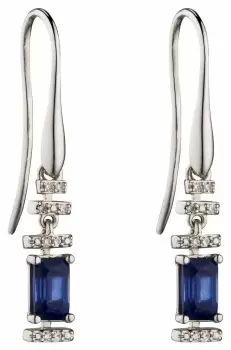 Image of Elements Gold GE2302L 9k White Gold Sapphire Diamond Deco Jewellery