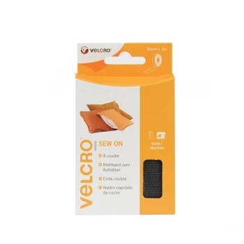 Image of VELCRO Brand Sew on Tape 20mm x 1m Black