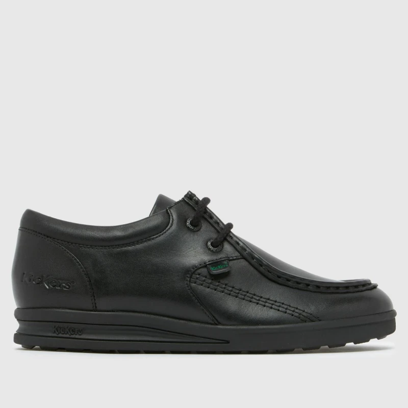 Image of Kickers Black Troiko Boys Youth Shoes Black UK 3 (EU 36)