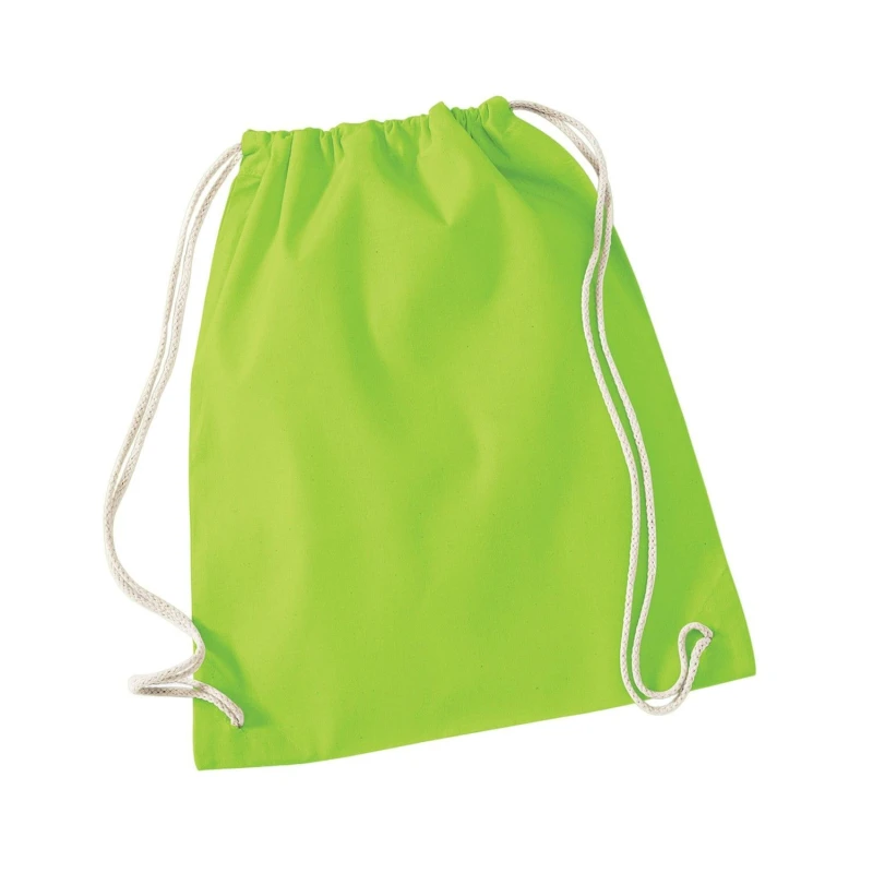Image of Westford Mill Mens Cotton Drawstring Bag in Lime Lime Male