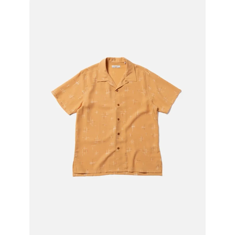 Image of Nudie Jeans Shirt Nudie Jeans Arvid 50S Hawaii Beige Male S