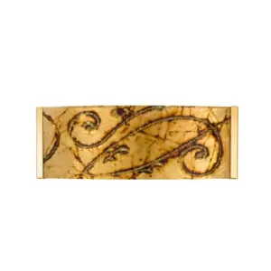 Image of Emozione Glass Flush Wall Lamp 2 Light 24 Carat Gold