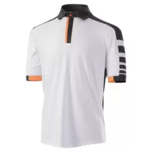 Image of ISLAND GREEN PANELLED POLO SHIRT WHITE/CHARCOAL 2X-Large