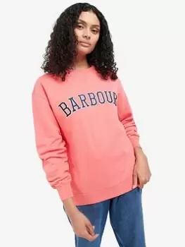 Image of Barbour Northumberland Overlayer Sweatshirt - Pink, Size 18, Women