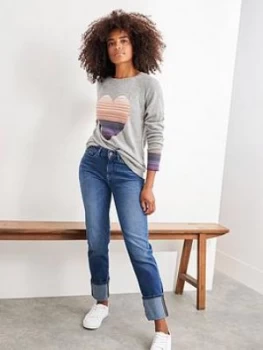 image of White Stuff Ombre Heart Jumper - Grey