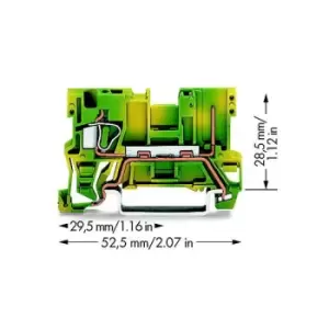 image of WAGO 769-237 1-conductor/1-pin Ground Carrier Terminal Block Green...