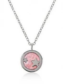 image of Radley Sterling Silver Star And Pink Enamel Pendant Ladies Necklace