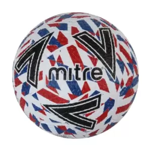 Image of Mitre Street Size 5 Football - Blue/Red/White