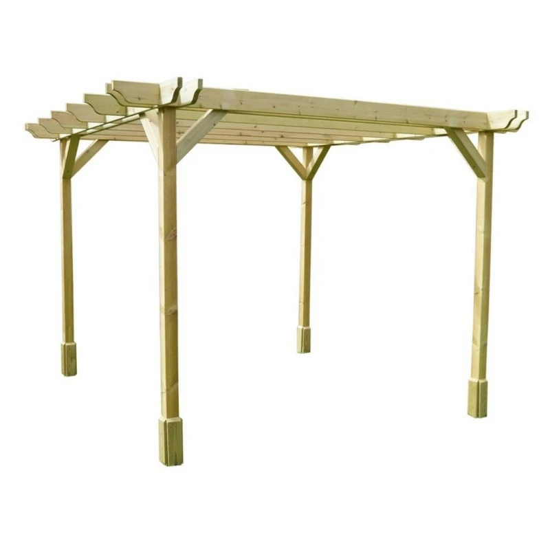 Image of Rutland County Garden Furniture Ltd Double Premium Pergola - Wood - L480 x W480 x H270cm - Light Green Light Green Unisex