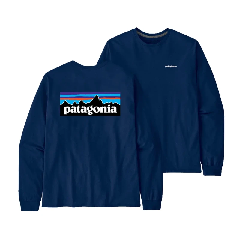 Image of Long Sleeve T-Shirt Patagonia P-6 Logo Responsibili Bleu Male 2XL