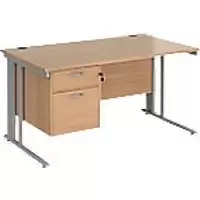 image of Dams International Desk MCM14P2SB 1,400 x 800 x 725 x 800 - 990 mm