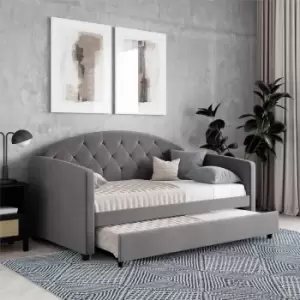 Image of Aspen Velvet Daybed with Trundle Grey
