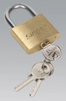 image of Sealey S0987 Brass Body Padlock with Brass Cylinder 40mm