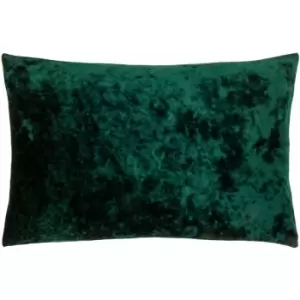 Image of Paoletti Verona Crushed Velvet Cushion Cover, Emerald, 40 x 60 Cm