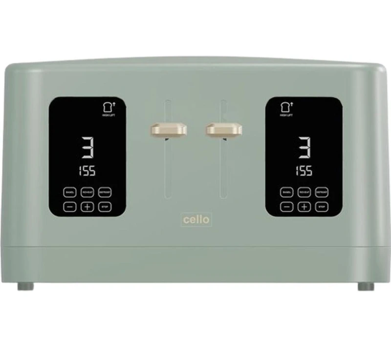 Image of Cello 4 Slice Digital Toaster Green - Cello CS1862