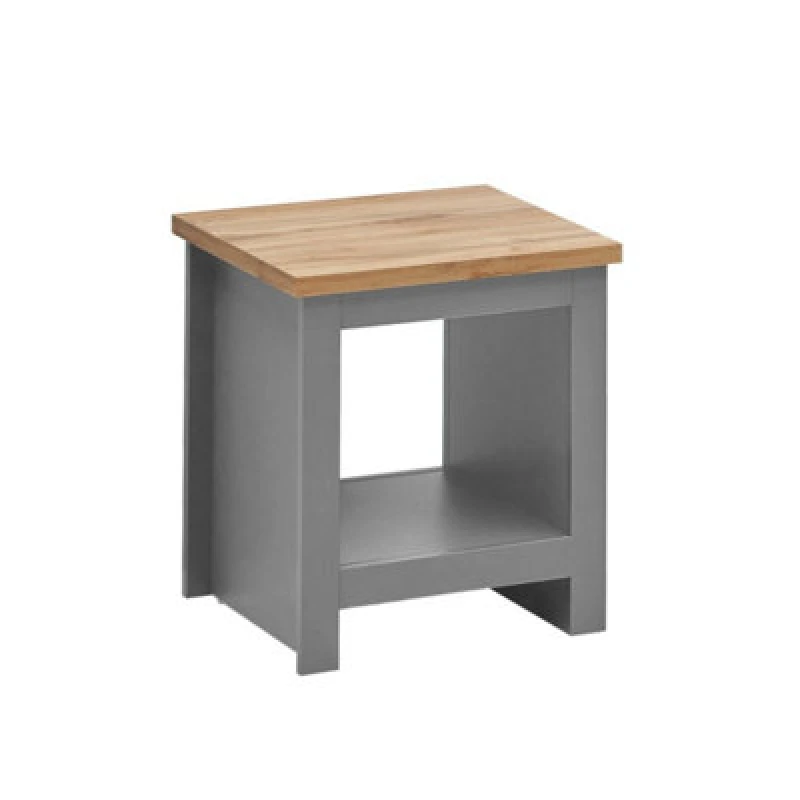 Image of Timber Art Design Lisbon Lamp Side Table Light Grey