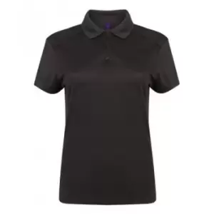 Image of Henbury Womens/Ladies Stretch Microfine Pique Polo Shirt (S) (Dark Grey)