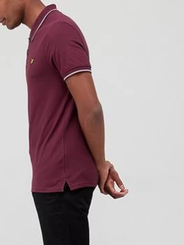 Image of Lyle & Scott Tipped Small Logo Polo Shirt - Burgundy, Size L, Men