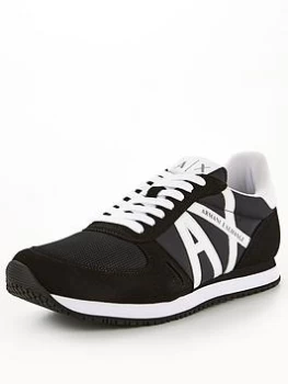 Image of Armani Exchange Retro Runner Trainers Black Size 10 Men