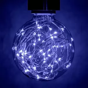 image of Prolite LED G95 Globe 1.7W E27 Star Effect Funky Filaments Blue Clear Polycarbonate