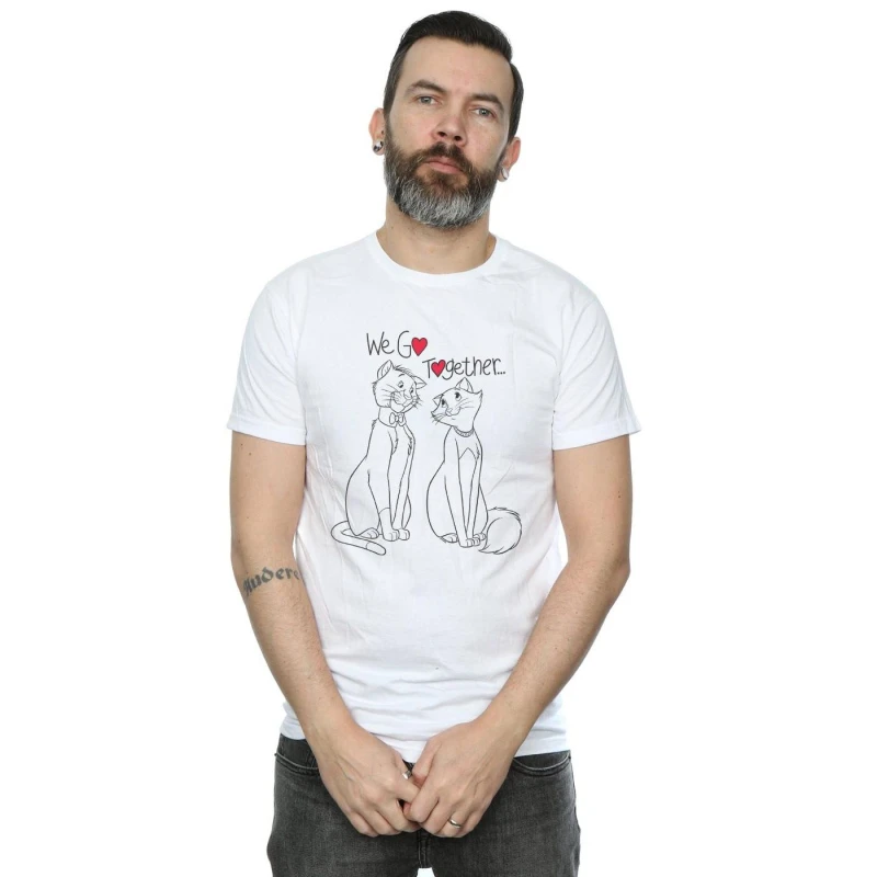 Image of Disney Men Aristocats We Go Together T-Shirt in White Size: Small White S Male 5059114280780