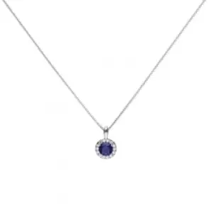 Image of Diamonfire Silver White Zirconia Blue Pendant P4626
