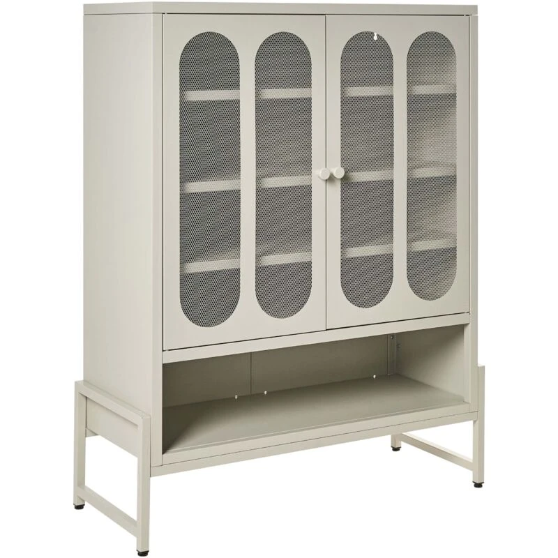 Image of Beliani 2 Door Sideboard Soletta Metal Beige