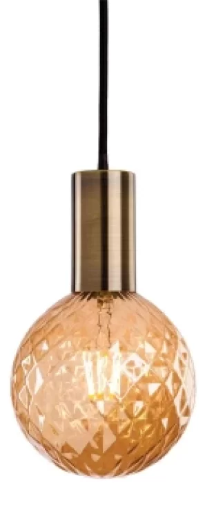 image of Hudson 1 Light Ceiling Pendant Antique Brass, E27