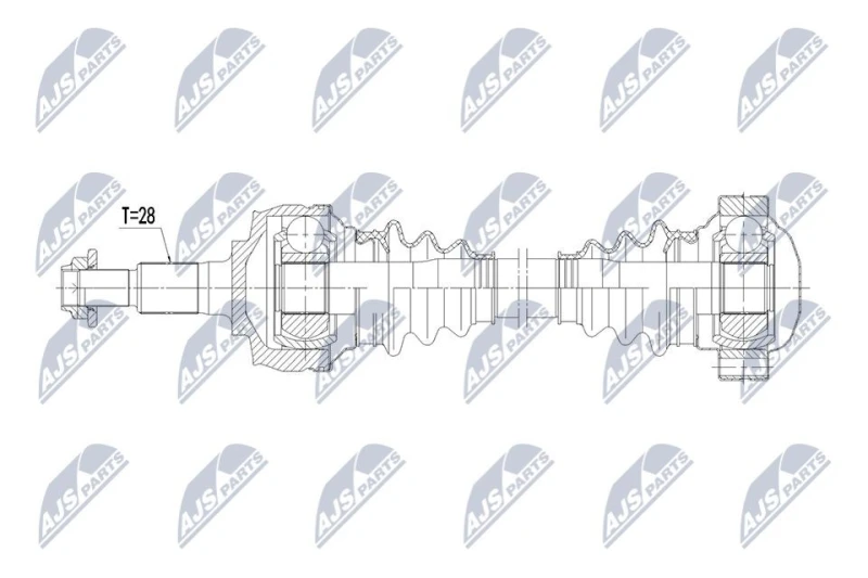 Image of NTY NPW-PS-016 Drive shaft 7-Speed Automatic Transmission, Rear Axle Left Drive Shaft (13)