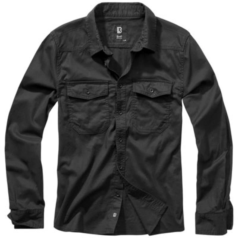 Image of Brandit Flannel Shirt Flanel Shirt Black 5XL Men