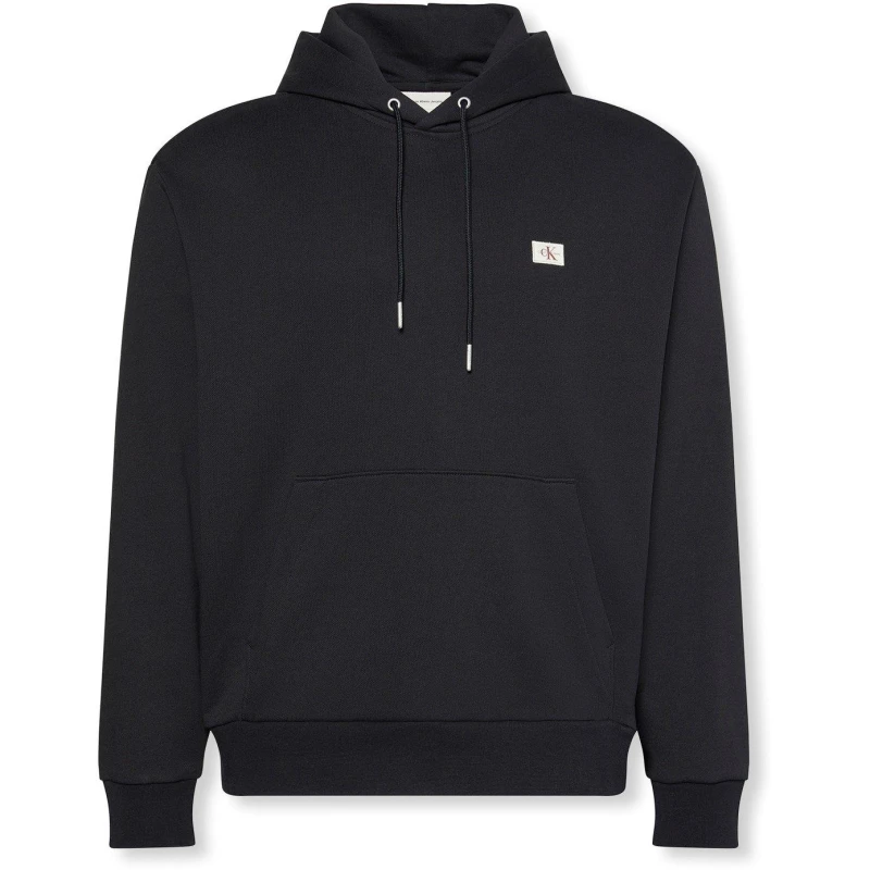 Image of Calvin Klein Jeans Mens CKJ Woven Over-the-Head Hoodie Black UB1 male XL